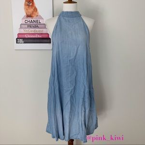 Anthropologie Cloth & Stone Chambray Swing Dress